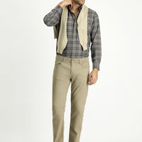 Light Mink Slim Fit Stretch Canvas / Chino Trousers