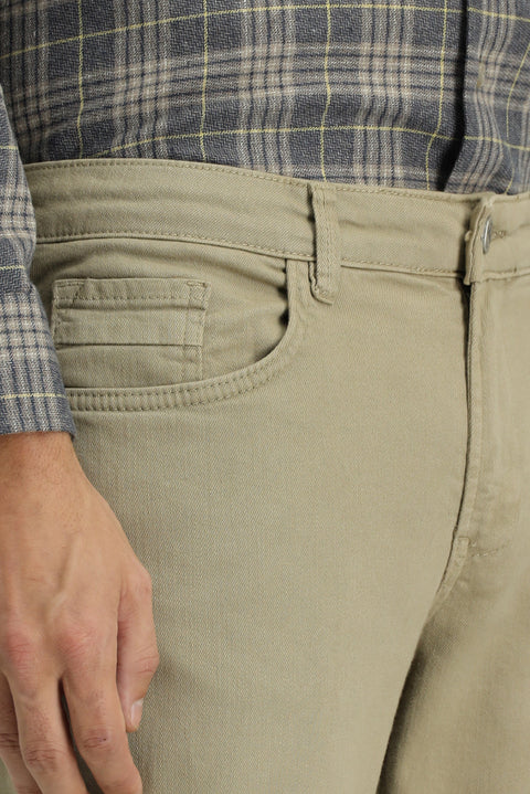 Light Mink Relaxed Fit Stretchy Canvas / Chino Pants