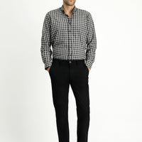 Black Slim Fit Stretchy Canvas / Chino Trousers