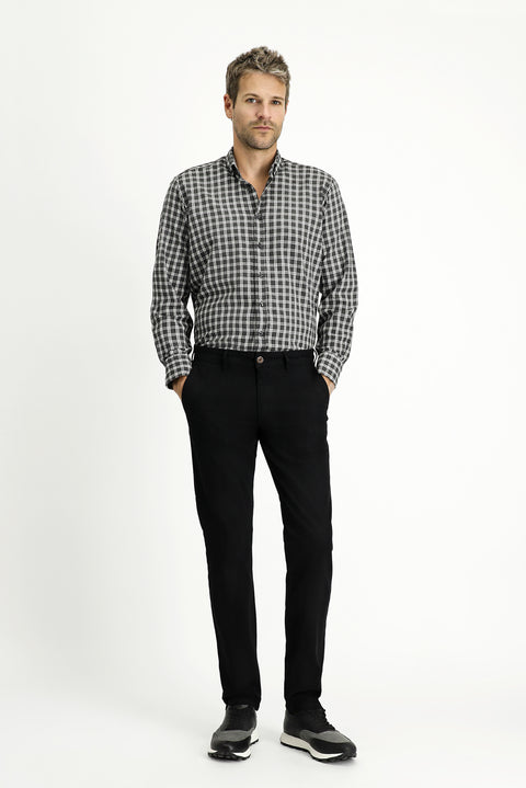 Black Slim Fit Stretchy Canvas / Chino Trousers