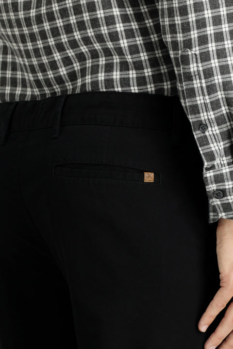 Black Slim Fit Stretchy Canvas / Chino Trousers