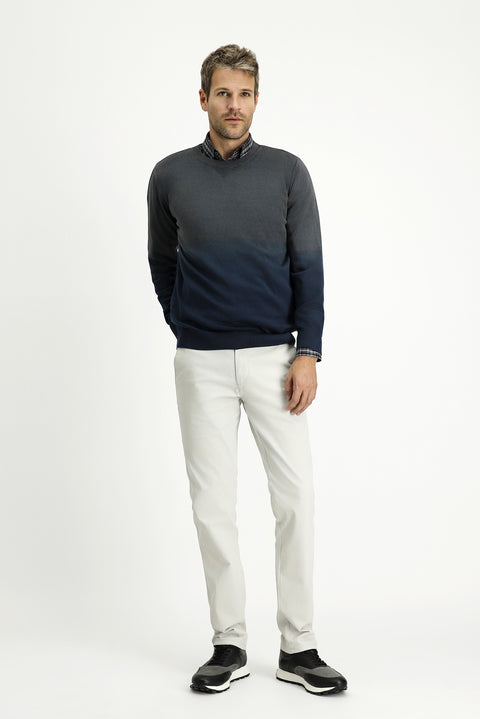 Stone Regular Fit Standard Cut Lycra Canvas / Chino Trousers