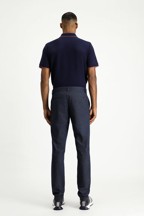 Dark Navy Relaxed Fit Stretch Canvas / Chino Trousers