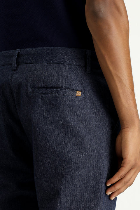 Dark Navy Relaxed Fit Stretch Canvas / Chino Trousers
