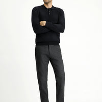 Medium Anthracite Relaxed Fit Stretch Canvas / Chino Trousers