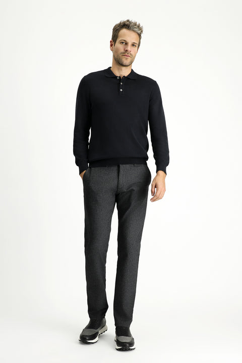 Medium Anthracite Relaxed Fit Stretch Canvas / Chino Trousers