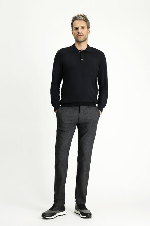 Medium Anthracite Relaxed Fit Stretch Canvas / Chino Trousers