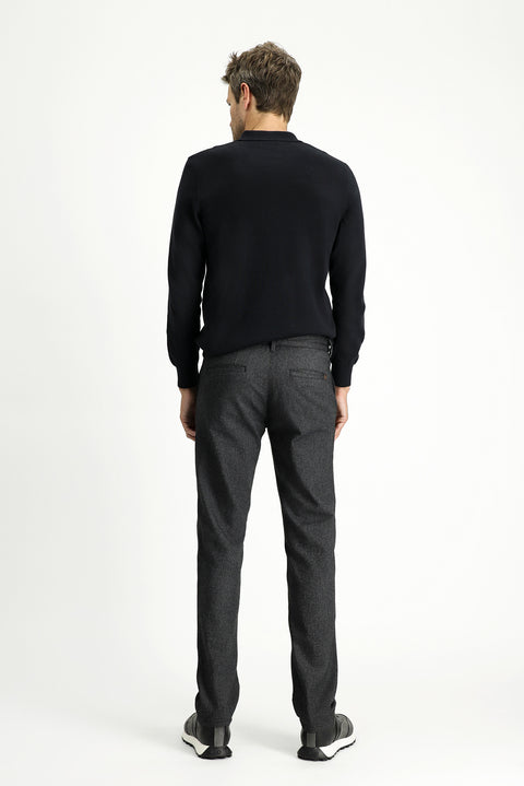 Medium Anthracite Relaxed Fit Stretch Canvas / Chino Trousers