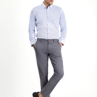 Medium Grey Slim Fit Stretch Canvas / Chino Trousers