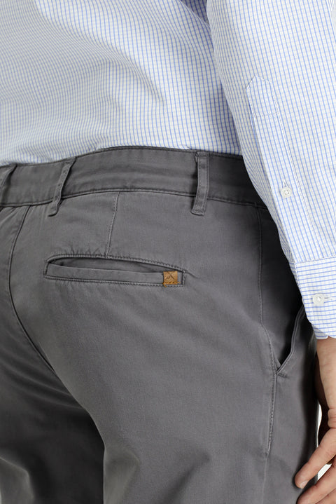 Medium Grey Slim Fit Stretch Canvas / Chino Trousers