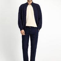 Koyu Lacivert Regular Fit Standart Kesim Likralı Kanvas / Chino Pantolon