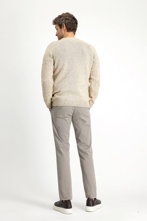 Mid Mink Regular Fit Standard Cut Lycra Canvas / Chino Trousers
