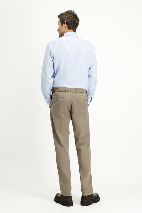 Dark Mink Slim Fit Stretch Canvas / Chino Trousers