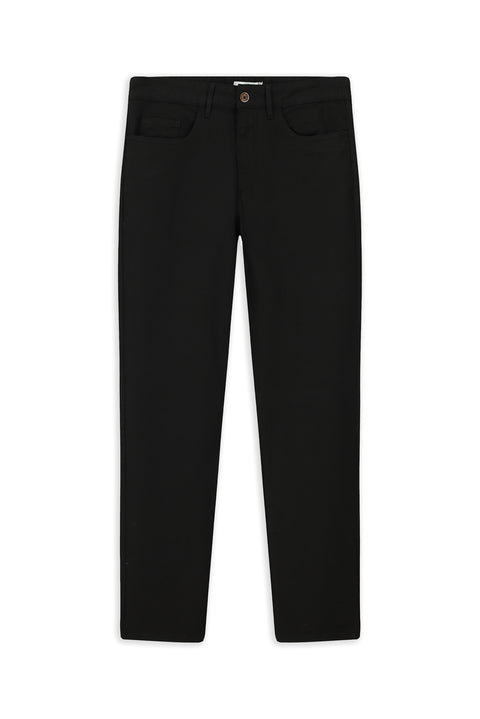 Men's Black Regular Fit Standard Cut Patterned Lycra Canvas / Chino Trousers
