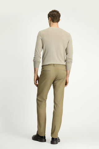 Orta Bej Regular Fit Standart Kesim Desenli Likralı Kanvas / Chino Pantolon