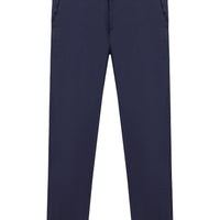 Dark Navy Regular Fit Standard Cut Patterned Lycra Canvas / Chino Trousers