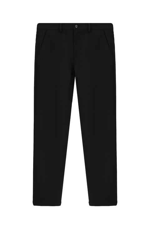 Black 7 Drop Slim Fit Narrow Cut Lycra Knit Classic Fabric Trousers