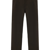 Koyu Kahve 7 Drop Slim Fit Dar Kesim Likralı Örme Klasik Kumaş Pantolon