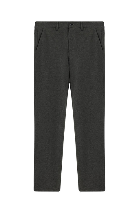 Koyu Antrasit 6 Drop Regular Fit Standart Kesim Likralı Örme Klasik Kumaş Pantolon