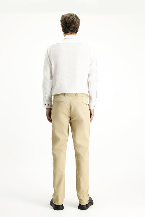 White Long Sleeve Regular Fit Button-Down Collar Sport Shirt