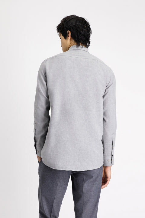 Medium Grey Long Sleeve Regular Fit Cotton Easy-Iron Sport Shirt