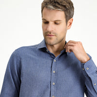 Indigo Long Sleeve Regular Fit Cotton Easy-Iron Sport Shirt