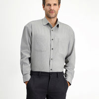 Medium Grey Long Sleeve Oversize Cotton Lumberjack Shirt