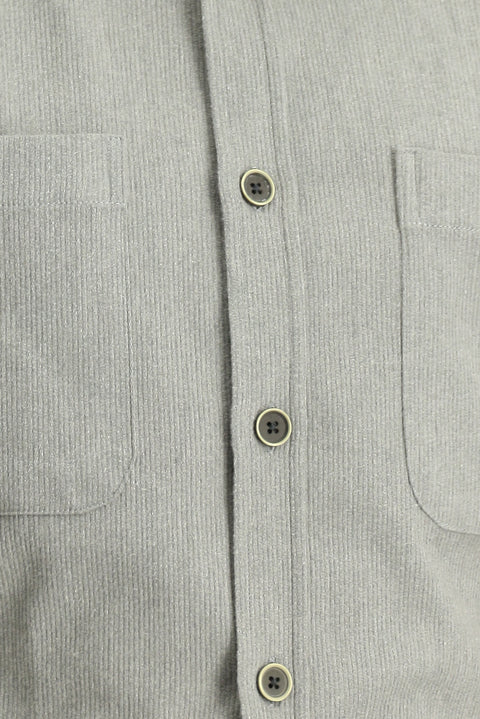 Medium Grey Long Sleeve Oversize Cotton Lumberjack Shirt