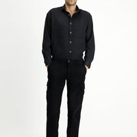 Medium Anthracite Long Sleeve Oversize Cotton Lumberjack Shirt