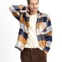 Light Brown Long Sleeve Oversize Plaid Shacket Lumberjack Cotton Shirt / Jacket