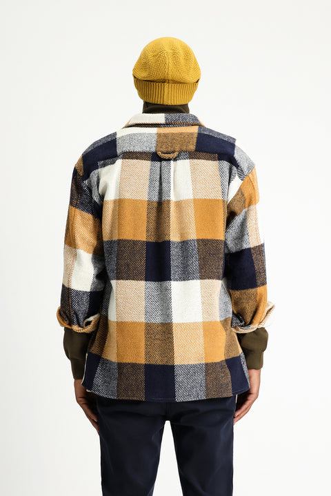 Light Brown Long Sleeve Oversize Plaid Shacket Lumberjack Cotton Shirt / Jacket