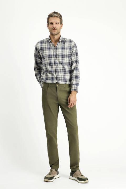 Light Mink Long Sleeve Regular Fit Sport Plaid Cotton Button-Down Collar Lumberjack Shirt