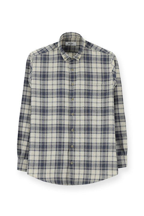 Light Mink Long Sleeve Regular Fit Sport Plaid Cotton Button-Down Collar Lumberjack Shirt