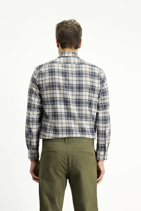 Light Mink Long Sleeve Regular Fit Sport Plaid Cotton Button-Down Collar Lumberjack Shirt