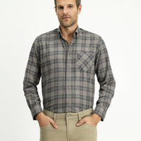 Medium Mink Long Sleeve Regular Fit Cotton Sport Plaid Lumberjack Shirt