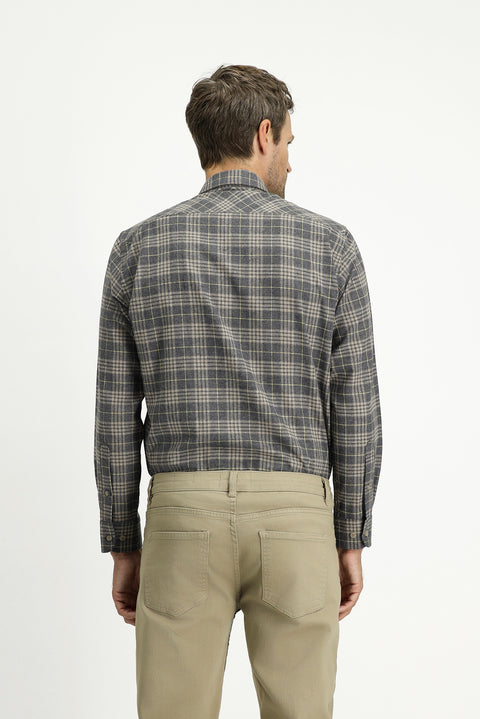 Medium Mink Long Sleeve Regular Fit Cotton Sport Plaid Lumberjack Shirt