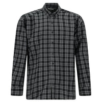 Black Long Sleeve Regular Fit Lumberjack Plaid Button-Down Collar Cotton Shirt