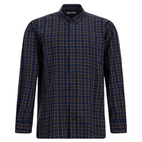 Medium Navy Long Sleeve Regular Fit Lumberjack Plaid Button-Down Collar Cotton Shirt