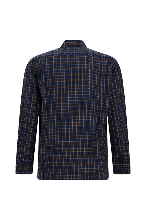 Medium Navy Long Sleeve Regular Fit Lumberjack Plaid Button-Down Collar Cotton Shirt