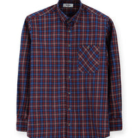 Flag Red Long Sleeve Regular Fit Sport Plaid Cotton Shirt