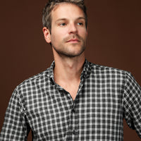 Medium Anthracite Long Sleeve Regular Fit Sport Plaid Cotton Lumberjack Button Collar Shirt