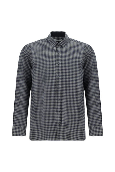 Medium Grey Long Sleeve Regular Fit Lumberjack Plaid Button-Down Collar Cotton Shirt