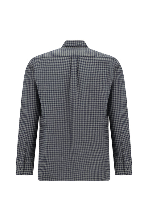 Medium Grey Long Sleeve Regular Fit Lumberjack Plaid Button-Down Collar Cotton Shirt