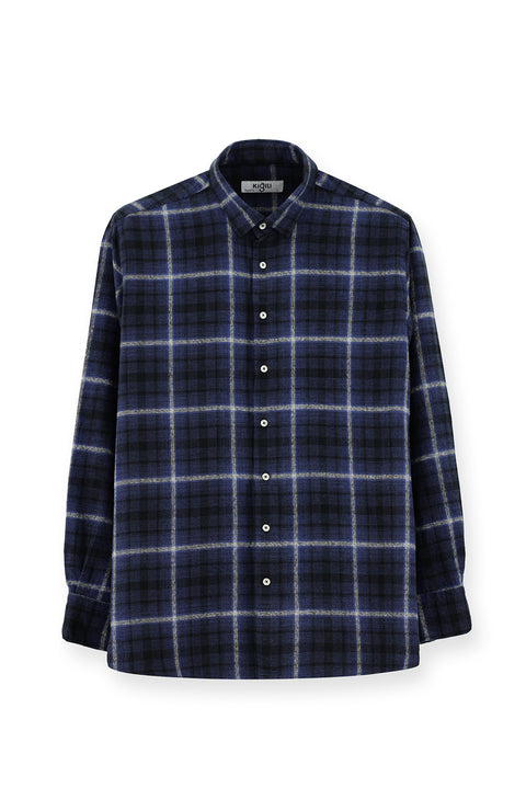 Dark Navy Long Sleeve Regular Fit Shacket Lumberjack Plaid Cotton Shirt