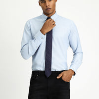 Light Blue Long Sleeve Slim Fit Narrow Cut Lumberjack Sport Cotton Button-Down Collar Shirt
