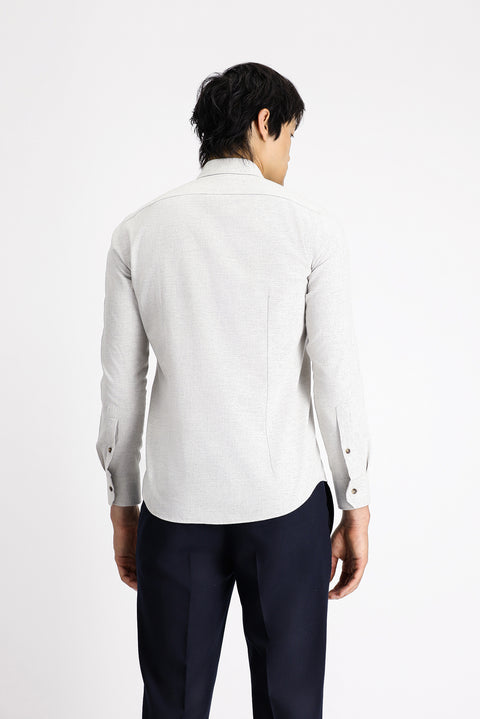 Light Mink Long Sleeve Slim Fit Narrow Cut Lumberjack Sport Cotton Button-Down Collar Shirt