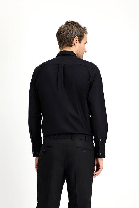 Black Long Sleeve Regular Fit Sport Cotton Button-Down Oxford Shirt
