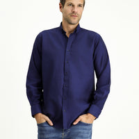 Medium Navy Long Sleeve Regular Fit Sport Cotton Button-Down Oxford Shirt