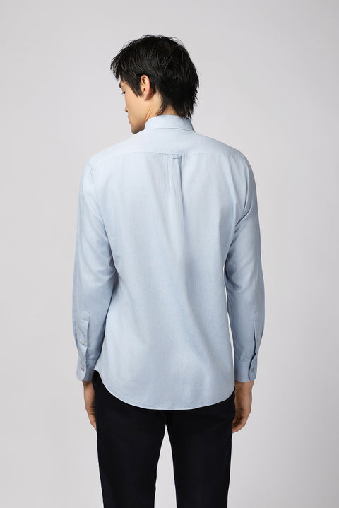 Light Blue Long Sleeve Regular Fit Sport Cotton Button-Down Oxford Shirt