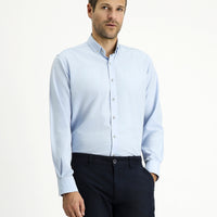 Light Blue Long Sleeve Regular Fit Sport Cotton Button-Down Oxford Shirt